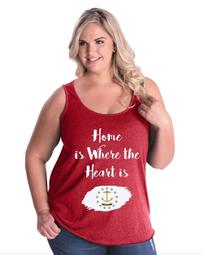 Home is Where the heart is Rhode Island Womens Plus Size Rhode Island Tank Tops