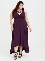Purple Hi-Lo Jersey Maxi Dress