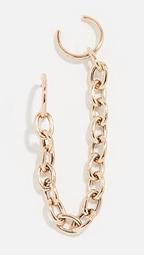 14k Gold Huggie Hoop Chain Link Ear Cuff