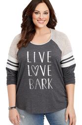 Plus Size Live Love Bark Graphic Pullover