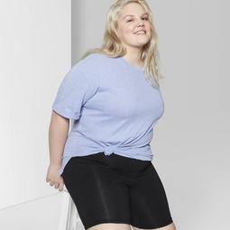 Women's Plus Size Short Sleeve Crewneck Oversized T-Shirt - Wild Fable™ Purple