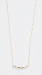 14k Small Diamond Stripe Curve Necklace