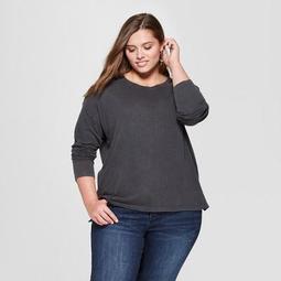 Women's Plus Size Long Sleeve T-Shirt - Universal Thread™ Navy