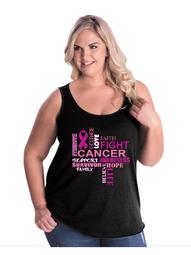 Cancer Awareness Fight Breast Cancer Women's Curvy Plus Size Tank Tops