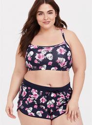 Floral Skull Cropped Sleep Cami