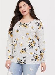 Floral Marled Sweatshirt
