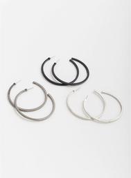 Multicolor Pave Hoop Earrings - Set of 3
