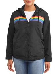 Women's Plus Size Rainbow Track Jacket