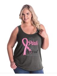 Cancer Awareness I Wear Pink for Someone Special Ribbon Women's Curvy Plus Size Tank Tops