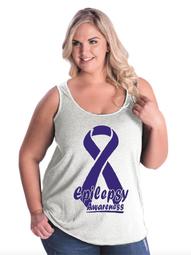 Epilepsy Purple Ribbon Epilepsy Awareness Women's Curvy Plus Size Tank Tops