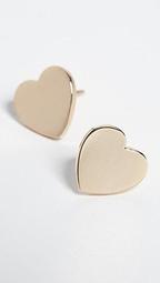 14k Heart Stud Earrings
