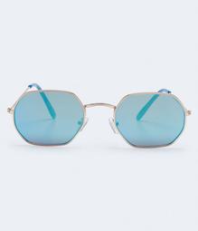 Slim Geometric Mirrored Sunglasses