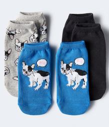 3-Pack Frenchie & Solid Ankle Socks***