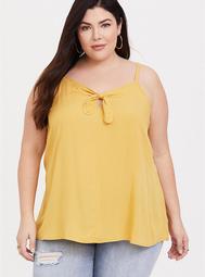 Sophie - Yellow Dobby Tie-Front Cami