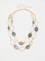 Gold-Tone Abalone Layer Necklace