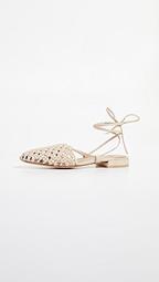 Costa Woven Lace Up Flats