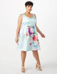 Luxe by Carmen Marc Valvo Plus Size Floral Fit-And-Flare Dress 