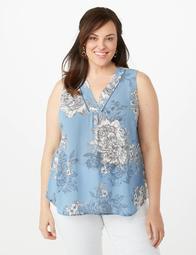 Plus Size Floral Sleeveless Top
