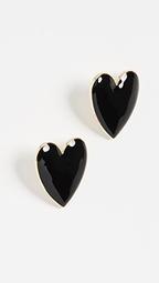 Enamel Heart Stud Earrings