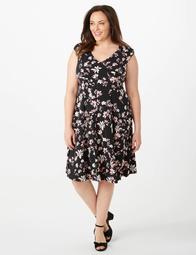 Plus Size Floral Fit-And-Flare Dress 