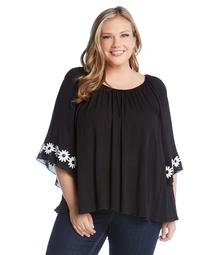 Plus Size Embellished Daisy Top