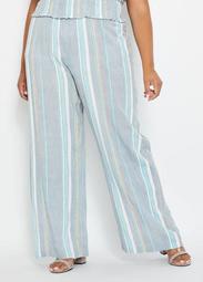 Smock Top Striped Linen Pant