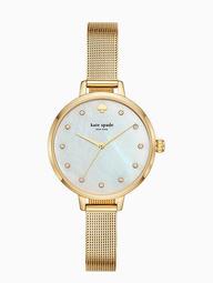 Metro Gold-Tone Stainless Steel Mesh Bracelet Watch