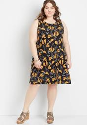 plus size 24/7 floral print tank dress