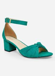 Knotted Chunky Heel Sandal - Wide Width