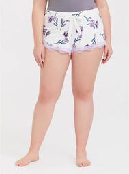 Ivory Floral Lace Sleep Short