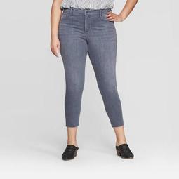 Women's Plus Size Mid-Rise Cropped Skinny Jeans - Universal Thread™ Gray