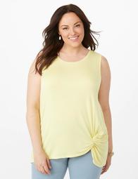 Plus Size Solid Knotted Top
