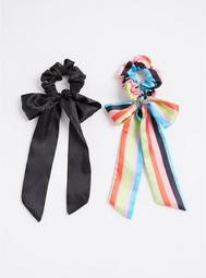 Satin Bow Hair Tie - Pack of 2