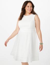 Iconic American Designer Plus Size Lace Fit-And-Flare Dress