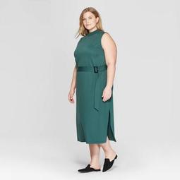 Women's Plus Size Sleeveless Crewneck Knit Midi Dress - Prologue™