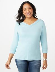 Plus Size Textured-Trim Sweater