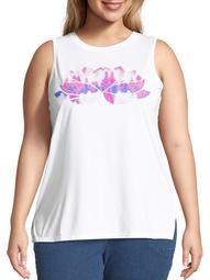Just My Size Women's Plus Size Active Graphic Muscle Tank
