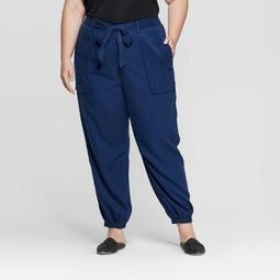 Women's Plus Size Mid-Rise Cargo Pants - Prologue™ Dark Blue