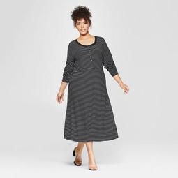 Women's Plus Size Button-Down Rib Midi Dress - Who What Wear™