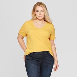 Women's Plus Size Short Sleeve V-Neck Essential T-Shirt - Ava & Viv™