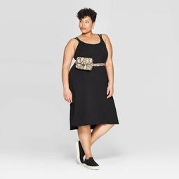 Women's Plus Size Sleeveless Scoop Neck Dress - Ava & Viv™ Black 