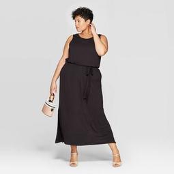 Women's Plus Size Sleeveless Scoop Neck Knit Maxi Dress - Ava & Viv™