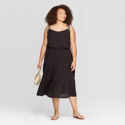Women's Plus Size Sleeveless V-Neck Tiered Gauze Maxi Dress - Ava & Viv™