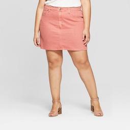 Women's Plus Size Mid-Rise Denim Mini Skirt- Universal Thread™ Rose