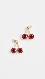 18k Cherry Stud Earrings
