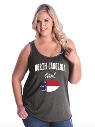 North Carolina Girl Women Curvy Plus Size Tank Tops