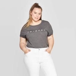 Women's Friends Plus Size Table Short Sleeve T-Shirt (Juniors') - Gray
