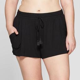 Women's Plus Size Beautifully Soft Pajama Shorts - Stars Above™ Black