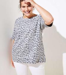 LOFT Plus Cheetah Print Sweatshirt Tee