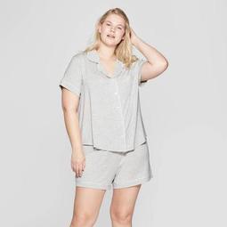 Women's Plus Size Beautifully Soft Notch Collar Pajama Set - Stars Above™